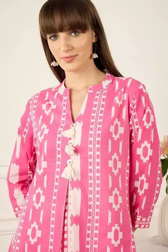 Women Printed Pure Cotton Kurta with Palazzos