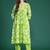 Floral Printed Empire Sequinned Pure Cotton Kurta with Trousers
