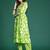 Floral Printed Empire Sequinned Pure Cotton Kurta with Trousers