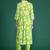 Floral Printed Empire Sequinned Pure Cotton Kurta with Trousers