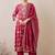 Floral Printed Notch Neck Beads & Stones Pure Cotton Kurta Trousers & Dupatta