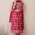 Floral Printed Notch Neck Beads & Stones Pure Cotton Kurta Trousers & Dupatta