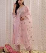 Women Ethnic Motifs Embroidered Regular Mirror Work Kurta with Trousers & With Dupatta