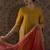Ethnic Motifs Embroidered V-Neck Zari Straight Kurta With Trousers & Dupatta