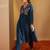 Floral Yoke Design Empire A-Line Sequinned Liva Kurta with Trousers