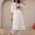 Floral Embroidered Tie-UP Neck Pleated A-Line Pure Cotton Kurta With Trousers