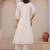 Floral Embroidered Tie-UP Neck Pleated A-Line Pure Cotton Kurta With Trousers