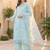 Women Floral Embroidered Regular Thread Work Kurta with Palazzos & With Dupatta