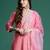Floral Embroidered Sequinned Liva Kurta With Trousers & Dupatta