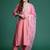 Floral Embroidered Sequinned Liva Kurta With Trousers & Dupatta