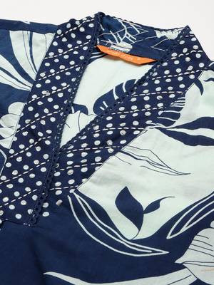 Floral Printed Regular Pure Cotton Kurta with Trousers & Dupatta 2