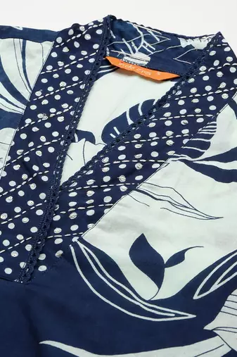 Floral Printed Regular Pure Cotton Kurta with Trousers & Dupatta