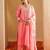 Floral Embroidered Liva V-Neck Straight Kurta With Trousers And Dupatta