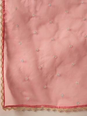 Floral Embroidered Liva V-Neck Straight Kurta With Trousers And Dupatta 4