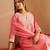 Floral Embroidered Liva V-Neck Straight Kurta With Trousers And Dupatta