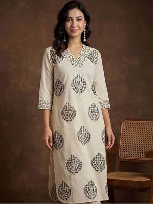 Women Ethnic Motifs Printed Regular Sequinned Pure Cotton Kurta with Palazzos 2