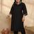 Women Plus Size Regular Thread Work Kurta with Trousers