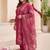 Plus Size Red Embroidered Straight Kurta Trousers With Dupatta Set