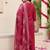 Plus Size Red Embroidered Straight Kurta Trousers With Dupatta Set