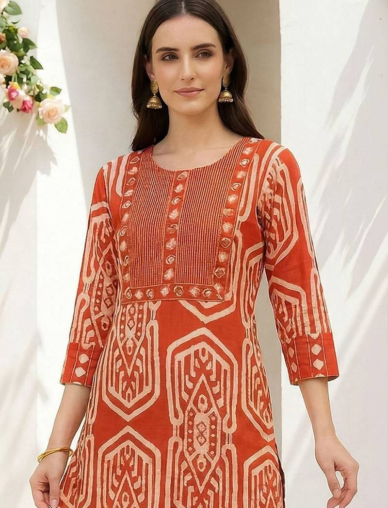 Women Ethnic Motifs Printed Regular Pure Cotton Kurta with Trousers