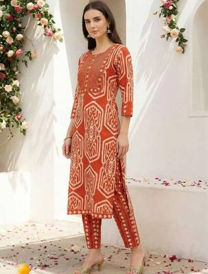 Women Ethnic Motifs Printed Regular Pure Cotton Kurta with Trousers 3
