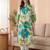 Women Floral Printed Band Collar Straight Kurta with Pyjamas