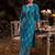 Women Ethnic Motifs Printed Regular Thread Work Linen Kurta with Trousers & With Dupatta