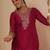 Women Ethnic Motifs Embroidered Regular Liva Straight Kurta with Trousers