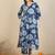 Floral Printed Pleated V Neck Straight Kurta With Trousers