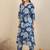 Floral Printed Pleated V Neck Straight Kurta With Trousers