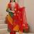 Women Leheriya Printed Regular Thread Work Kurta with Trousers & With Dupatta