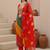 Women Leheriya Printed Regular Thread Work Kurta with Trousers & With Dupatta