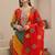 Women Leheriya Printed Regular Thread Work Kurta with Trousers & With Dupatta