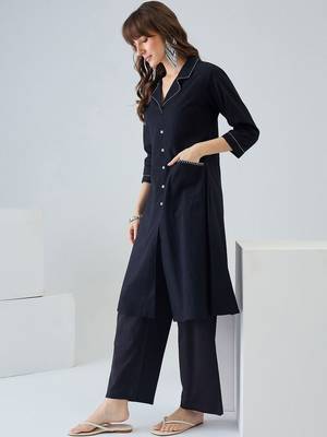 Women Regular Thread Work Pure Cotton Kurta with Trousers 3