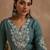 Floral Embroidered Straight Thread Work Kurta With Trouser