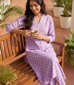 Women Printed Regular Pure Cotton Kurta with Trousers
