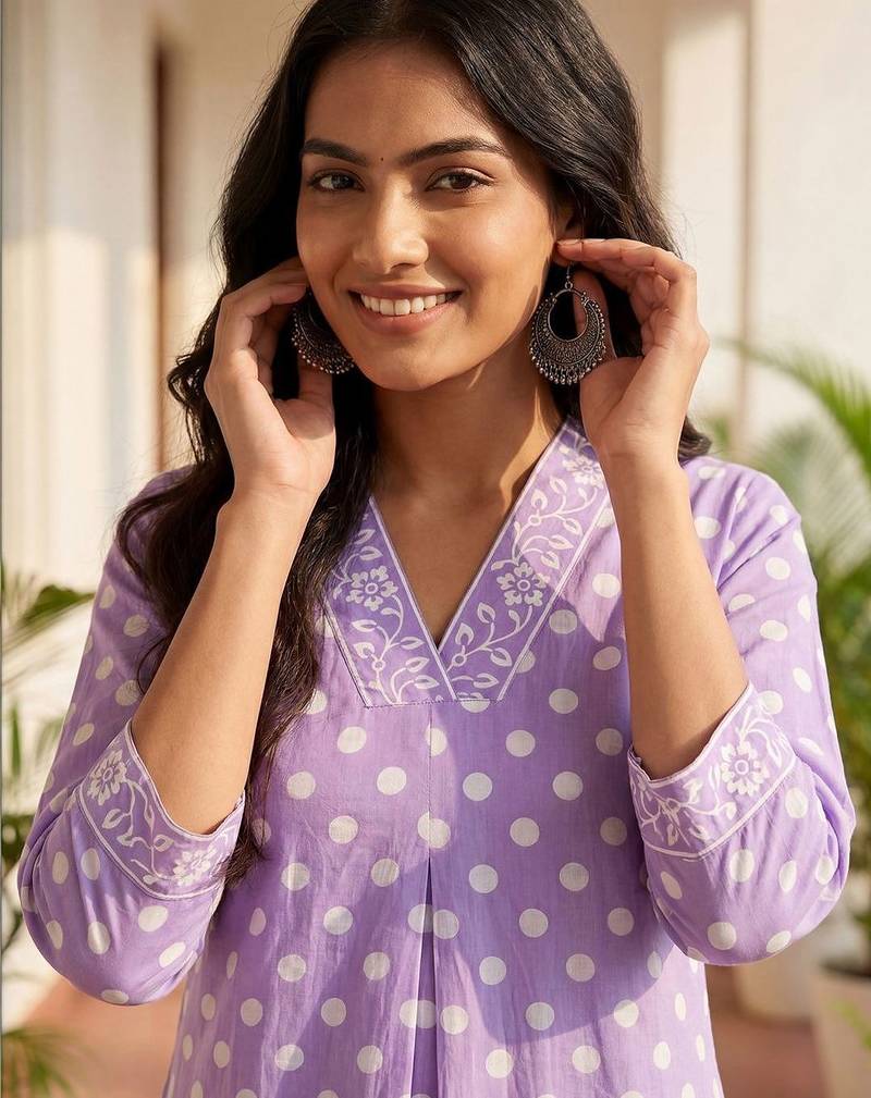 Women Printed Regular Pure Cotton Kurta with Trousers