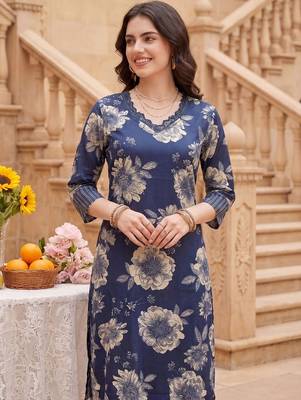 Women Floral Printed Regular Kurta with Trousers & With Dupatta 2