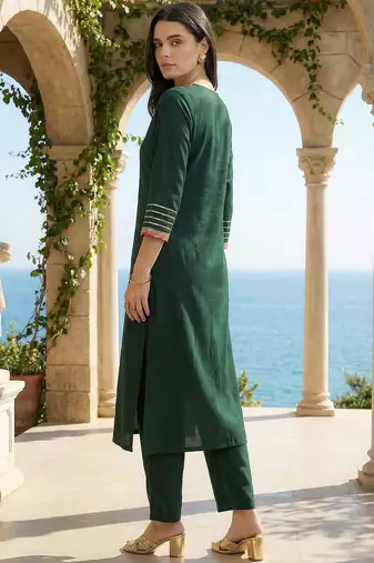 Women Regular Gotta Patti Liva Kurta with Trousers