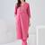 Women Dyed Regular Thread Work Kurta with Trousers