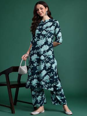 Floral Printed Kurta with Palazzos 7