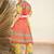 Orange Floral Printed Flared Kaftan Kurta with Trouser