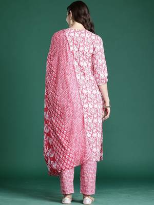 Women Ethnic Motifs Printed Regular Pure Cotton Kurta with Trousers & With Dupatta 3