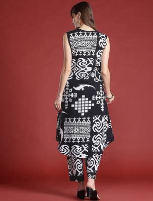 Ethnic Motifs Printed Pleated Pure Cotton Kurta with Trousers 6