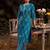 Women Ethnic Motifs Printed Regular Thread Work Linen Kurta with Trousers & With Dupatta