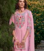 Women Floral Embroidered Regular Pure Cotton Kurta with Trousers & Dupatta