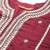 Plus Size Red Embroidered Straight Kurta Trousers With Dupatta Set