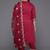 Plus Size Red Embroidered Straight Kurta Trousers With Dupatta Set