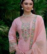 Women Ethnic Motifs Embroidered Regular Thread Work Pure Cotton Kurta with Trousers & With Dupatta