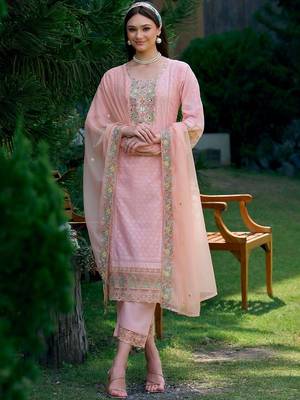 Women Ethnic Motifs Embroidered Regular Thread Work Pure Cotton Kurta with Trousers & With Dupatta 6